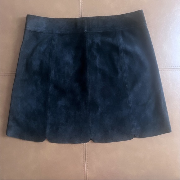 ISABEL MARANT ETOILE Anna Black Suede Silver Button Snap Mini Skirt Size Large - Picture 10 of 15